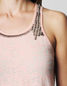 SHOULDER BEADED WOMENS TANK