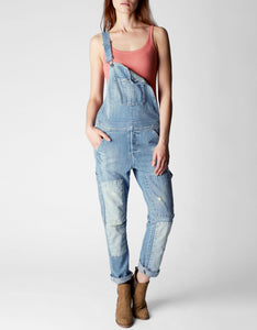ERIN ROLLED CROP RELAXED DENIM WOMENS OVERALL